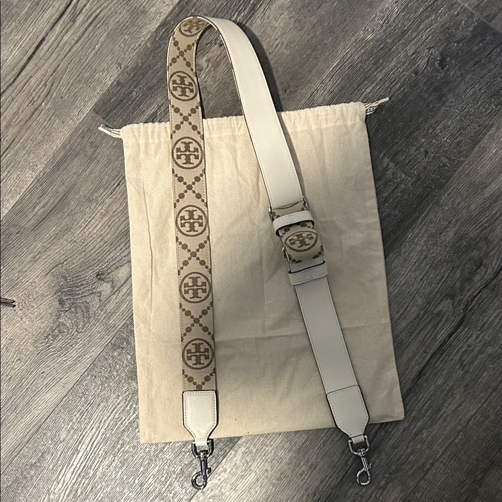 Tory Burch Cream Crossbody Bag with Tan Strap - Picture 7 of 9
